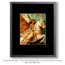 Fairy on Noble Unicorn Art