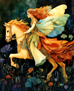 Fairy on White Stallion