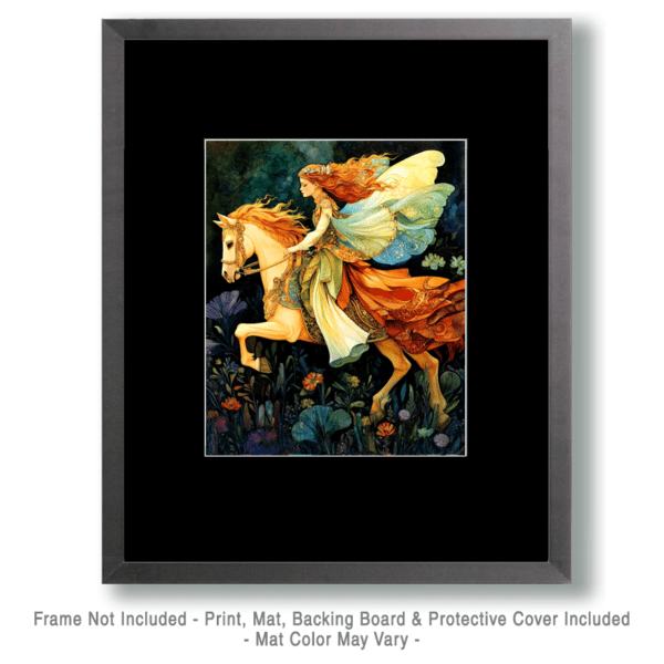 Fairy on White Stallion Art