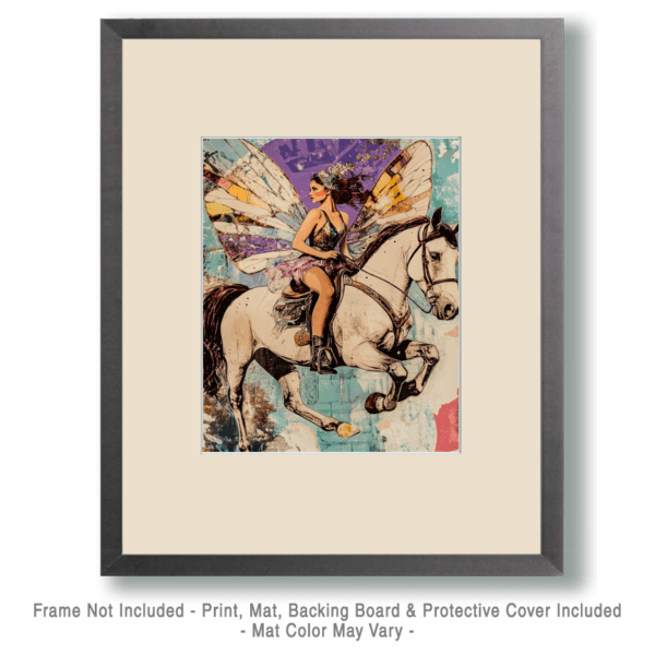 Vintage Fairy on Horse Art