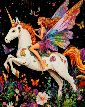 Brilliant Fae on Her Unicorn