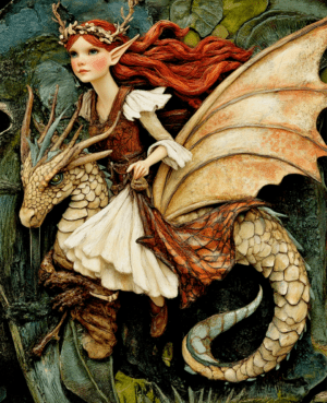 Elf Riding a Dragon