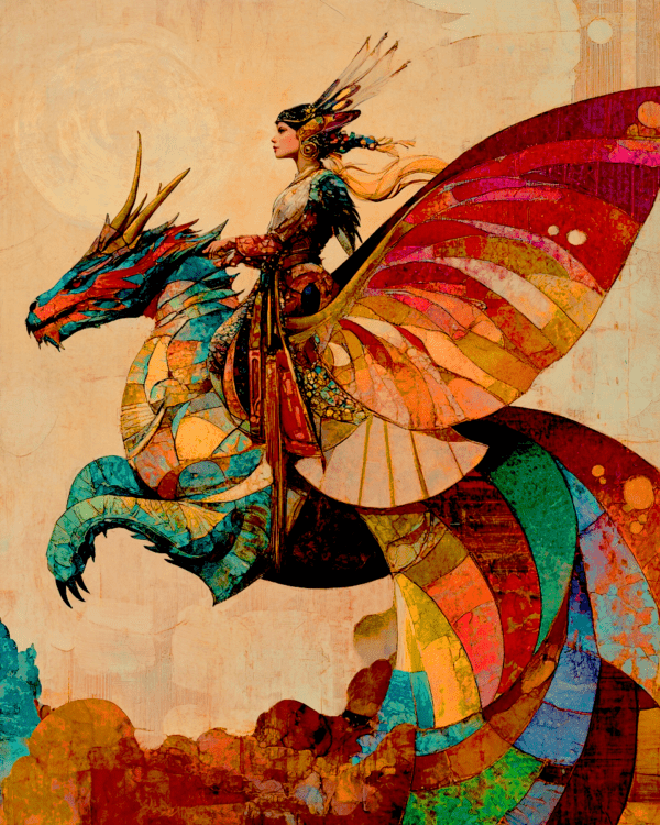 Panasian Fairy on Her Dragon