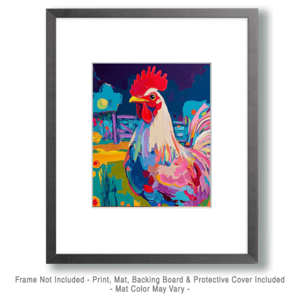 Pop Art Rooster at Night Art