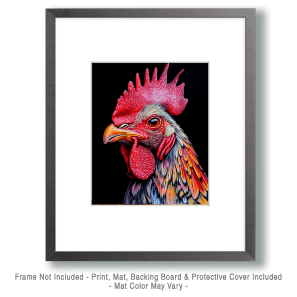 Rooster Head Shot Art