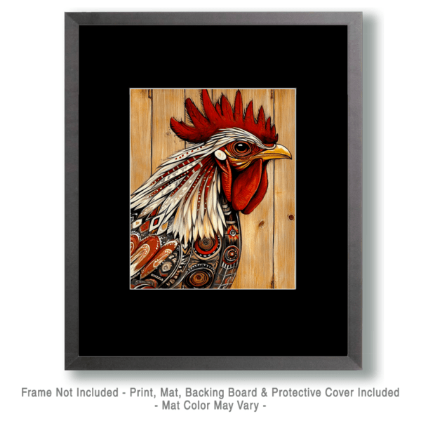 Stylized Rooster by Wood Wall Art