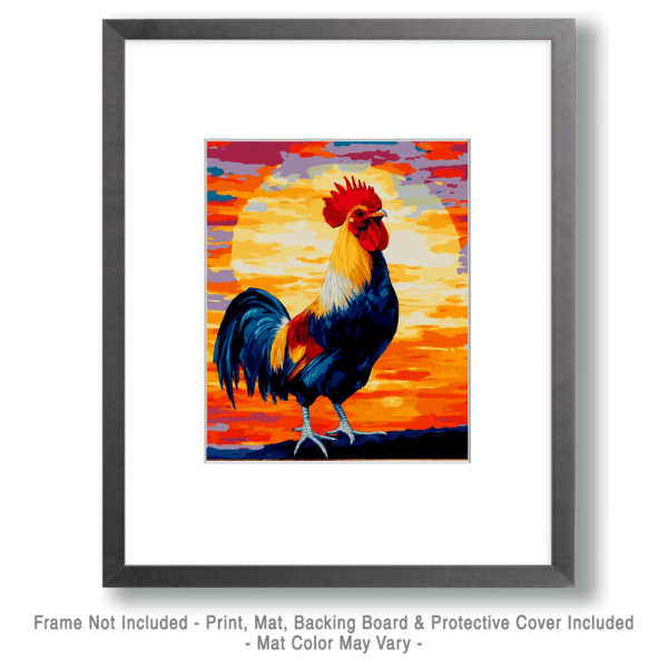 Stunning Sunset Rooster Art