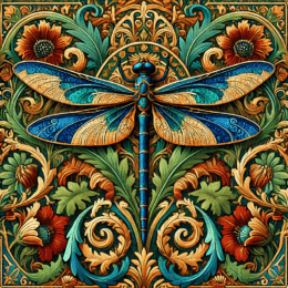 Vintage Art Nouveau Dragonfly