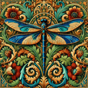 Vintage Art Nouveau Dragonfly