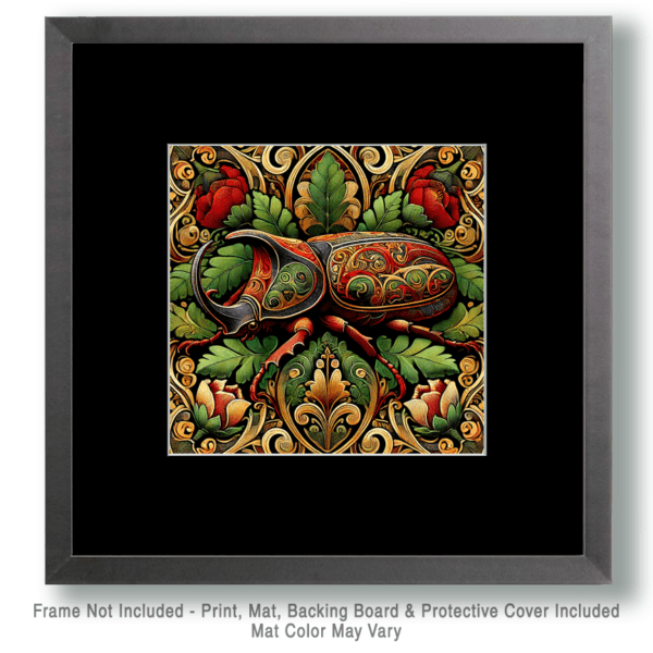 Vintage Art Nouveau Rhino Beetle Art