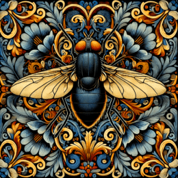 Vintage Art Nouveau House Fly