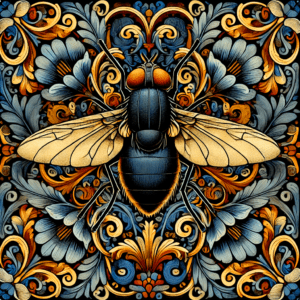 Vintage Art Nouveau House Fly