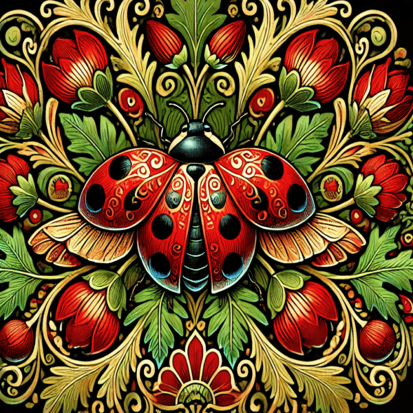 Vintage Art Nouveau Ladybug