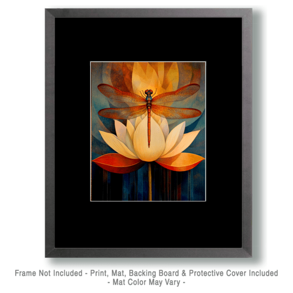 Lotus Flower Dragonfly Art