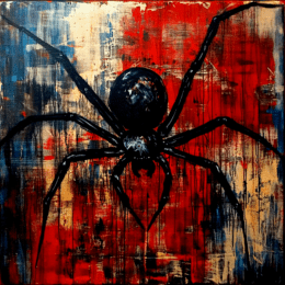 Grunge Black Widow Spider