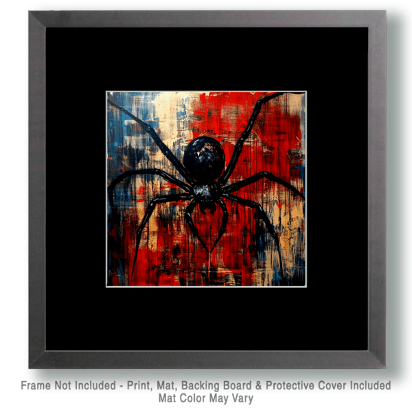 Grunge Black Widow Spider Art