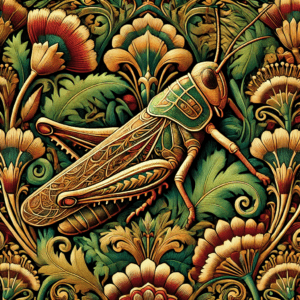 Vintage Art Nouveau Grasshopper