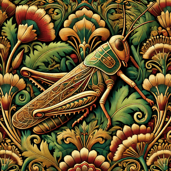 Vintage Art Nouveau Grasshopper