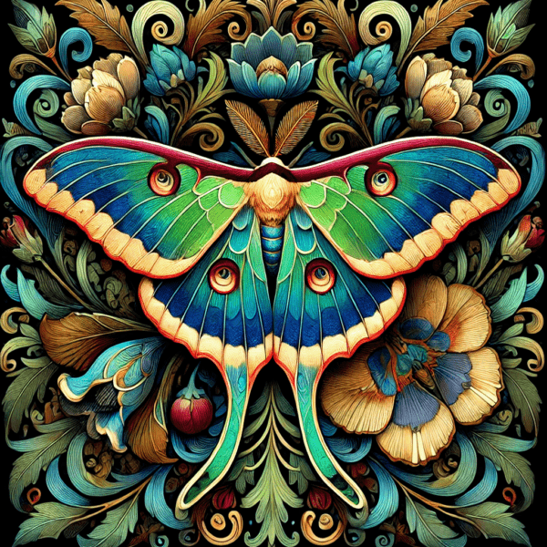 Vintage Art Nouveau Moth