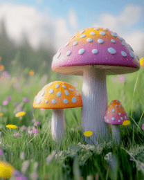 Pastel Mushrooms