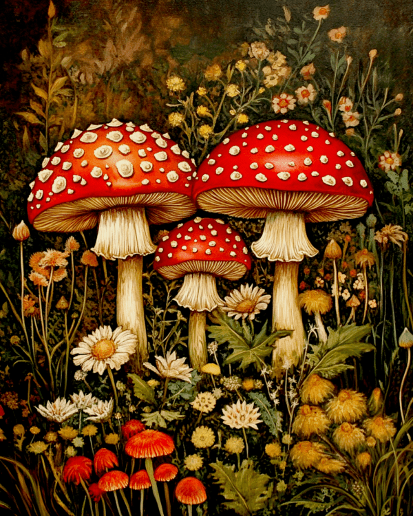 Classic Amanita Shroom Artwork