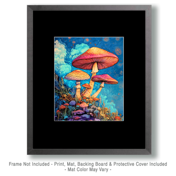 Brightly Colored Shrooms Art