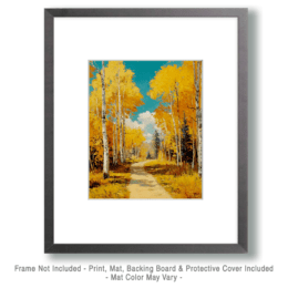 Aspen Lined Drive in Fall Art