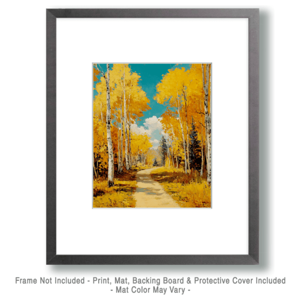 Aspen Lined Drive in Fall Art