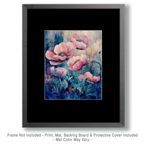 Grunge Pink Poppies Art