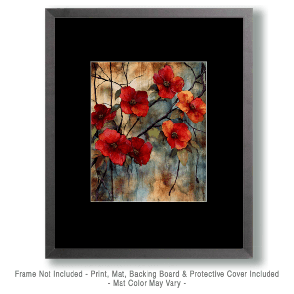 Red Flowering Vine Art