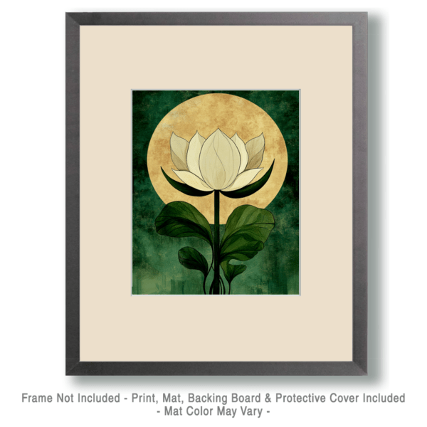 Full Moon Flowering Lotus Art