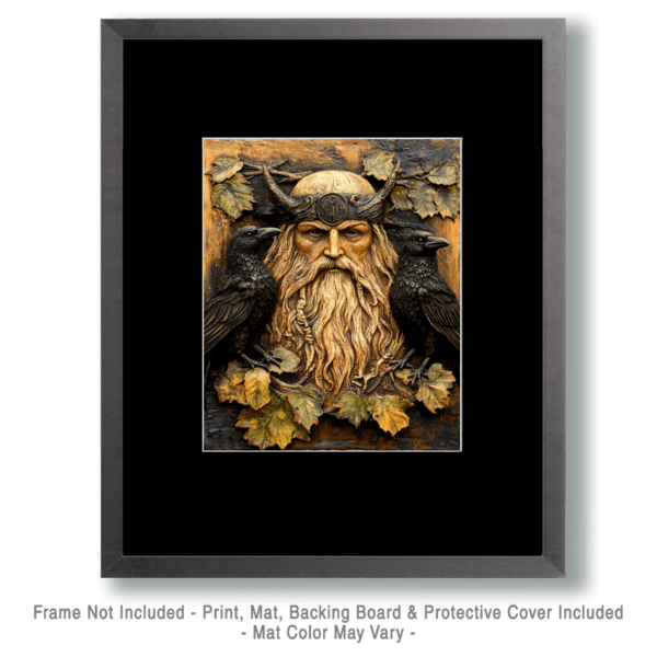 Print of Carving of Odin Art