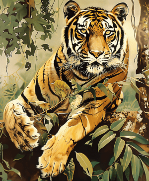 Tiger in Branches Art