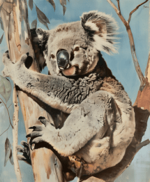 Vintage Photo of Koala recolored art print