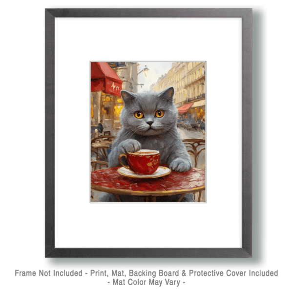 British Shorthair Haveing Tea Art