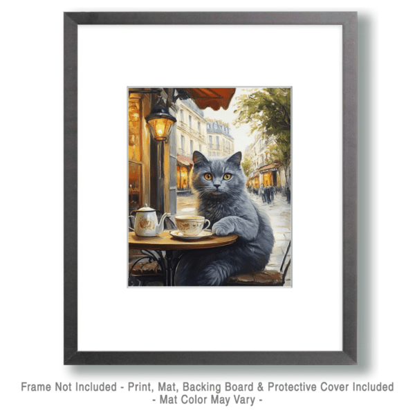 British Shorthair at a Cafe Art