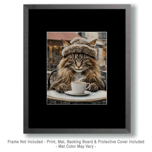 Maine Coon Cat Wearing a Hat Art