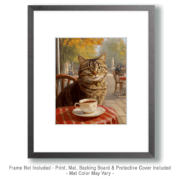 Tabby Having Tea Art