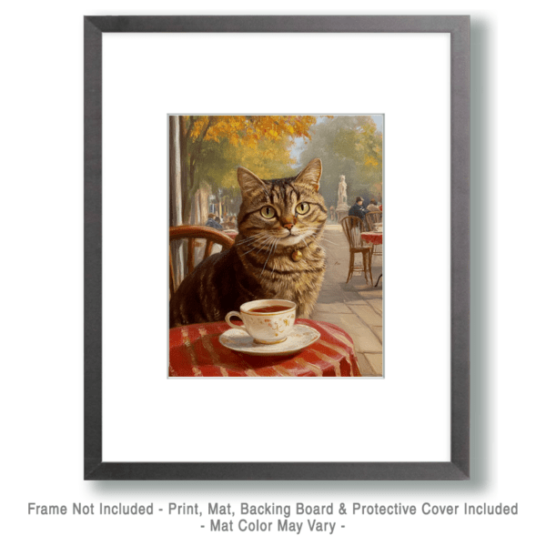 Tabby Having Tea Art