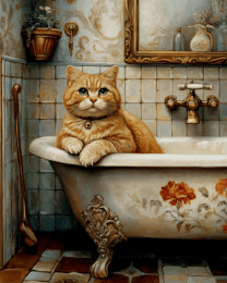 Orange Tabby in the Bathtub