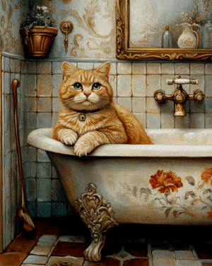 Orange Tabby in the Bathtub