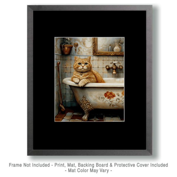 Orange Tabby in the Bathtub Art