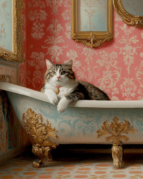 Tabby in the Bathtub