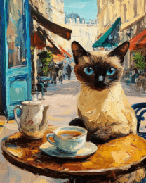 Siamese at a Cafe