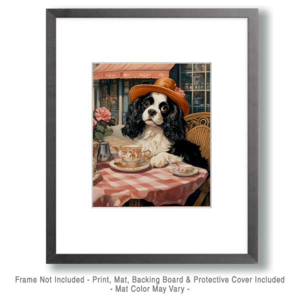 Cavalier King Charles Spaniel Dining Out Art