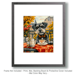 Schnauzer at a Paris Cafe Art