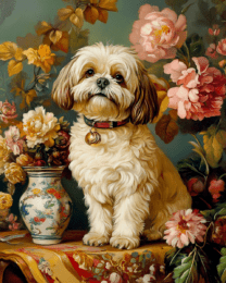 Shih Tzu by Vase