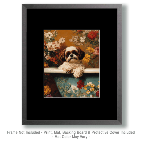 Shih Tzu in Bathtub Art