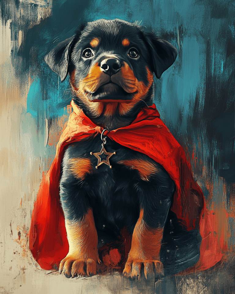 Loyal Rottweiler Companion and Hero - Pet Superheros Art Prints – 8″x10 ...
