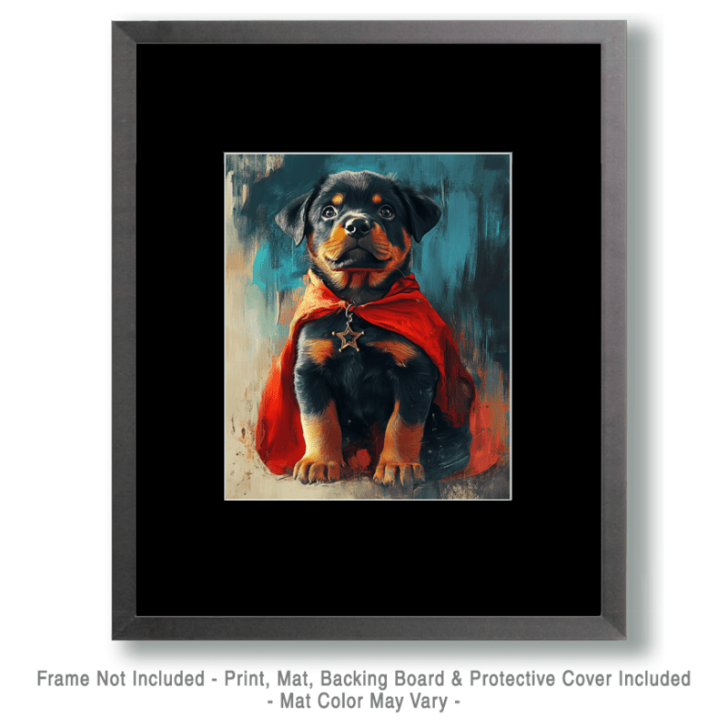 Loyal Rottweiler Companion and Hero - Pet Superheros Art Prints – 8″x10 ...